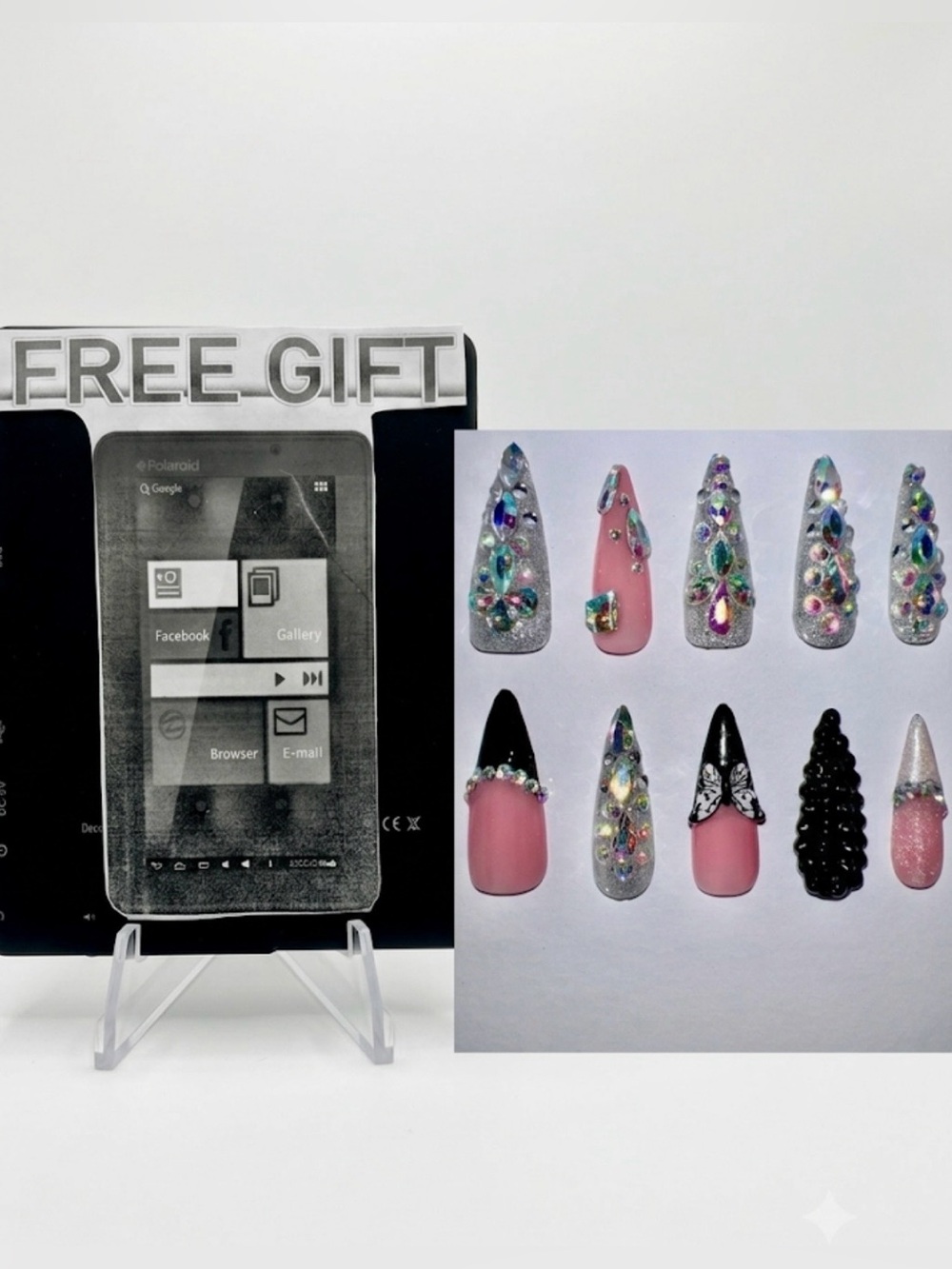 Look Beautiful luxury press on nails with free tablet